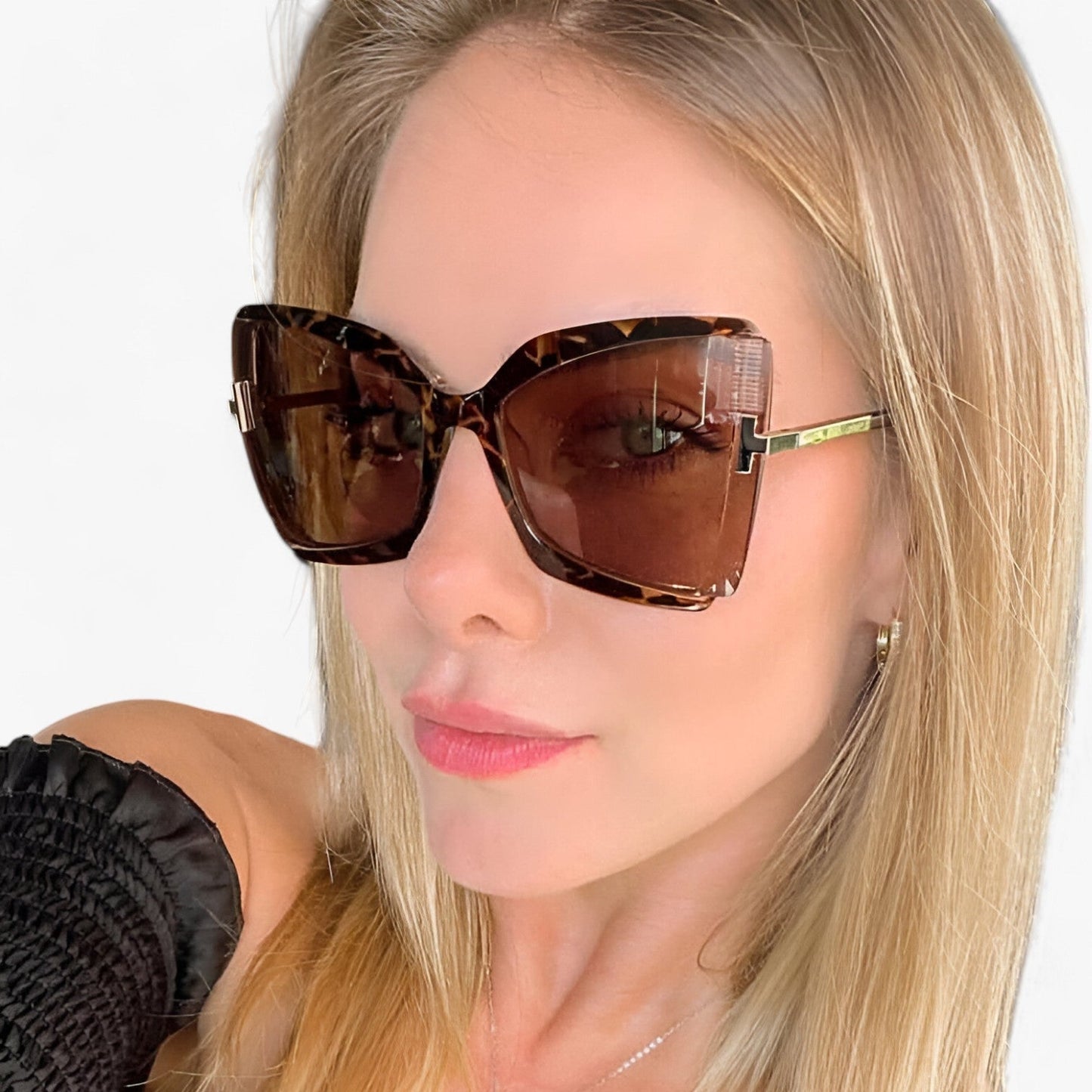 Andrea | Katzenaugen-Sonnenbrille mit T-Rahmen - gewagter Stil, lebendige Farben