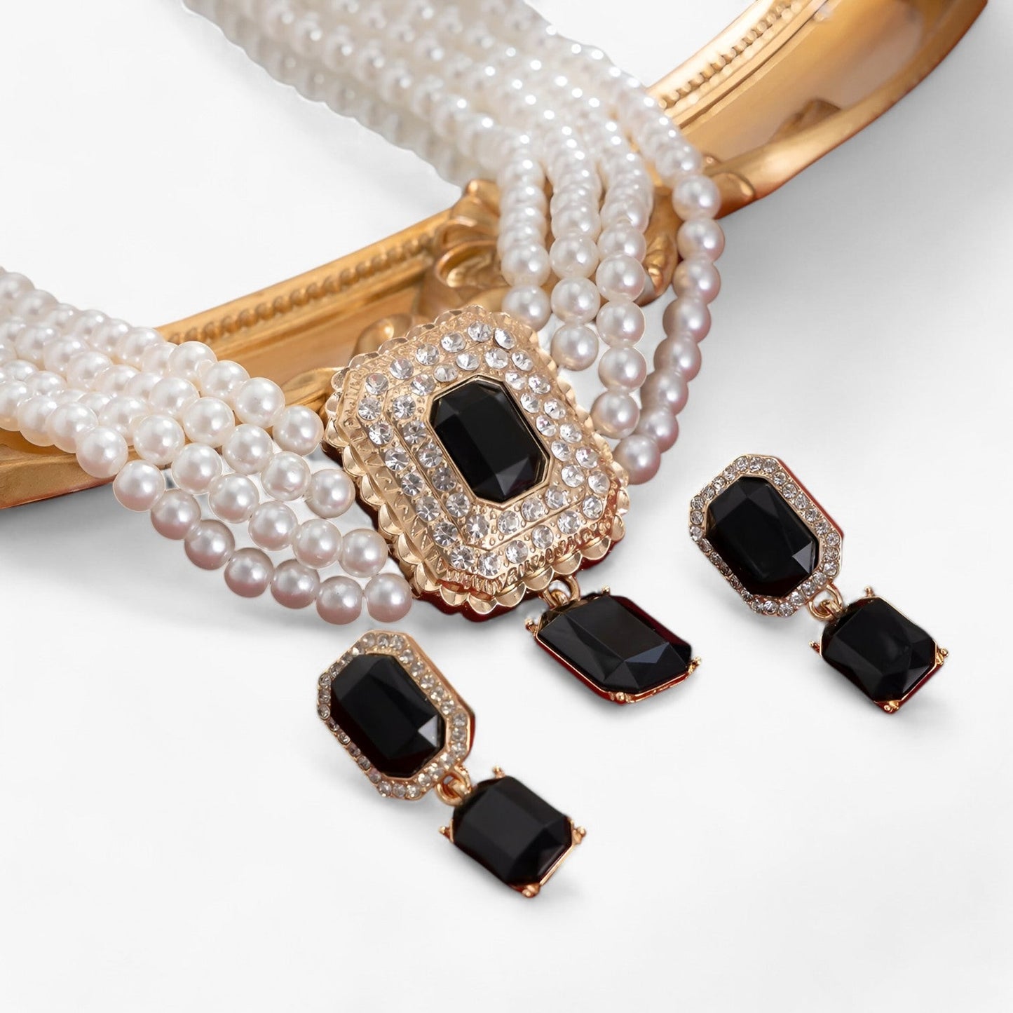 Lacteo Retro Eleganz: Mehrlagiges Perlen-Schmuckset für Damen