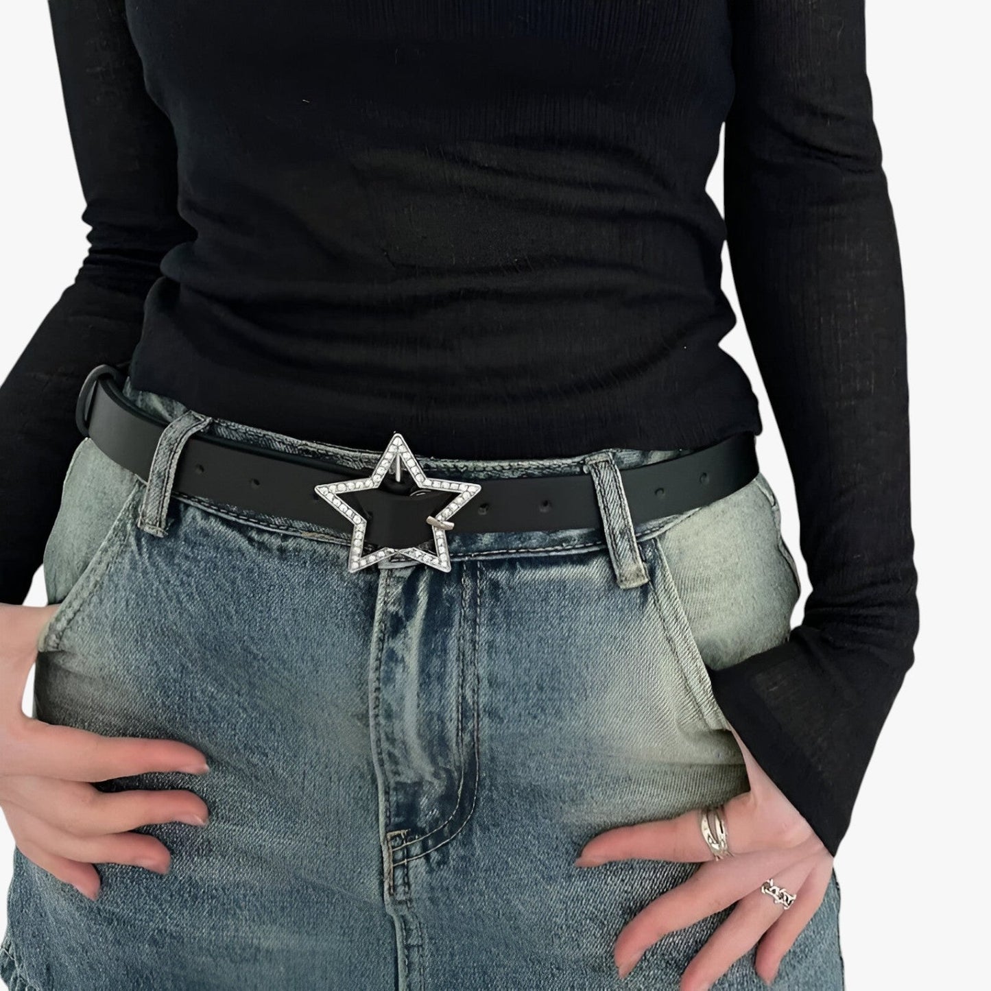 Evie | Y2K Gürtel mit Strass für Jeans