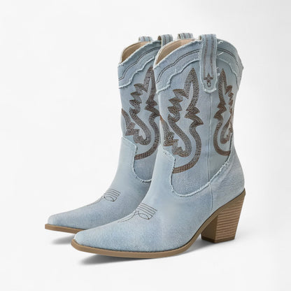 Savannah | Retro Western Stil gestickte Cowboystiefel