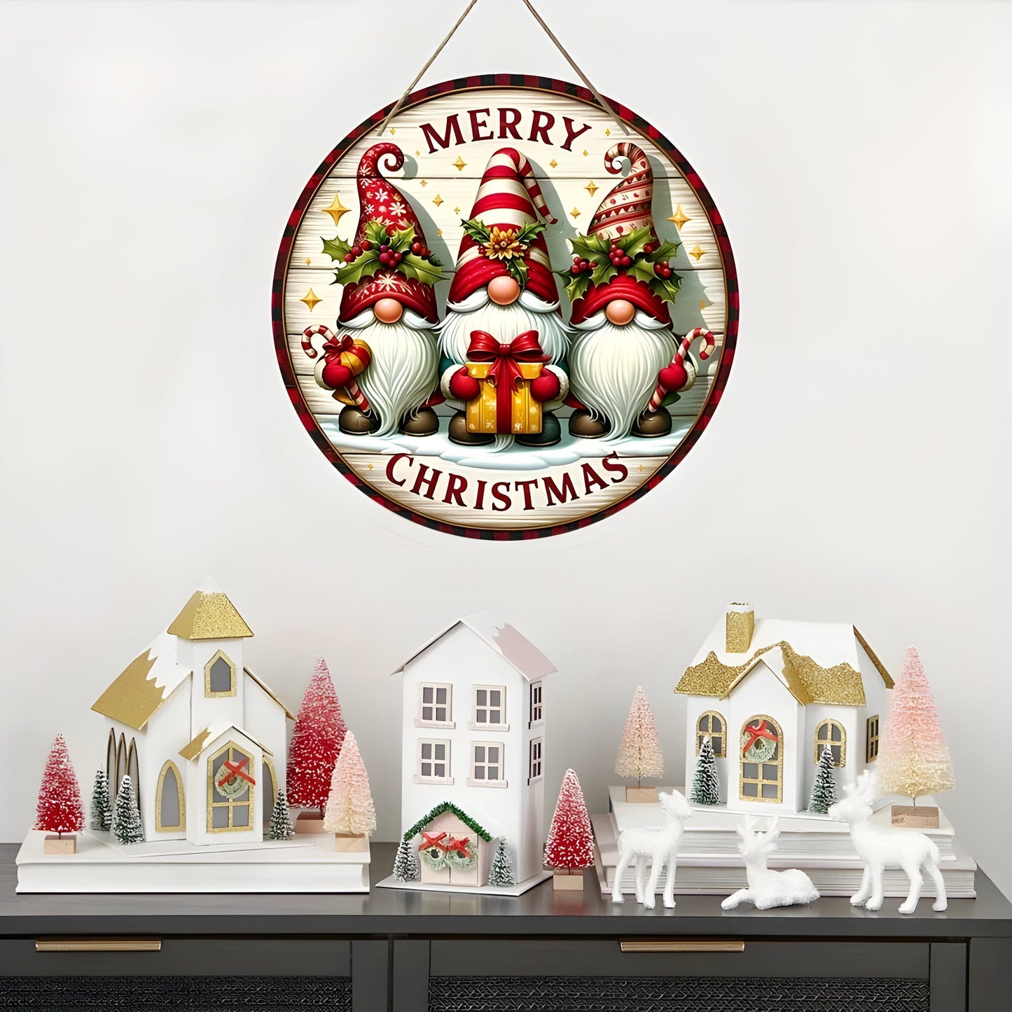 Holz Weihnachtsgnom Paneel - Fügen Sie einen fantasievollen Touch hinzu