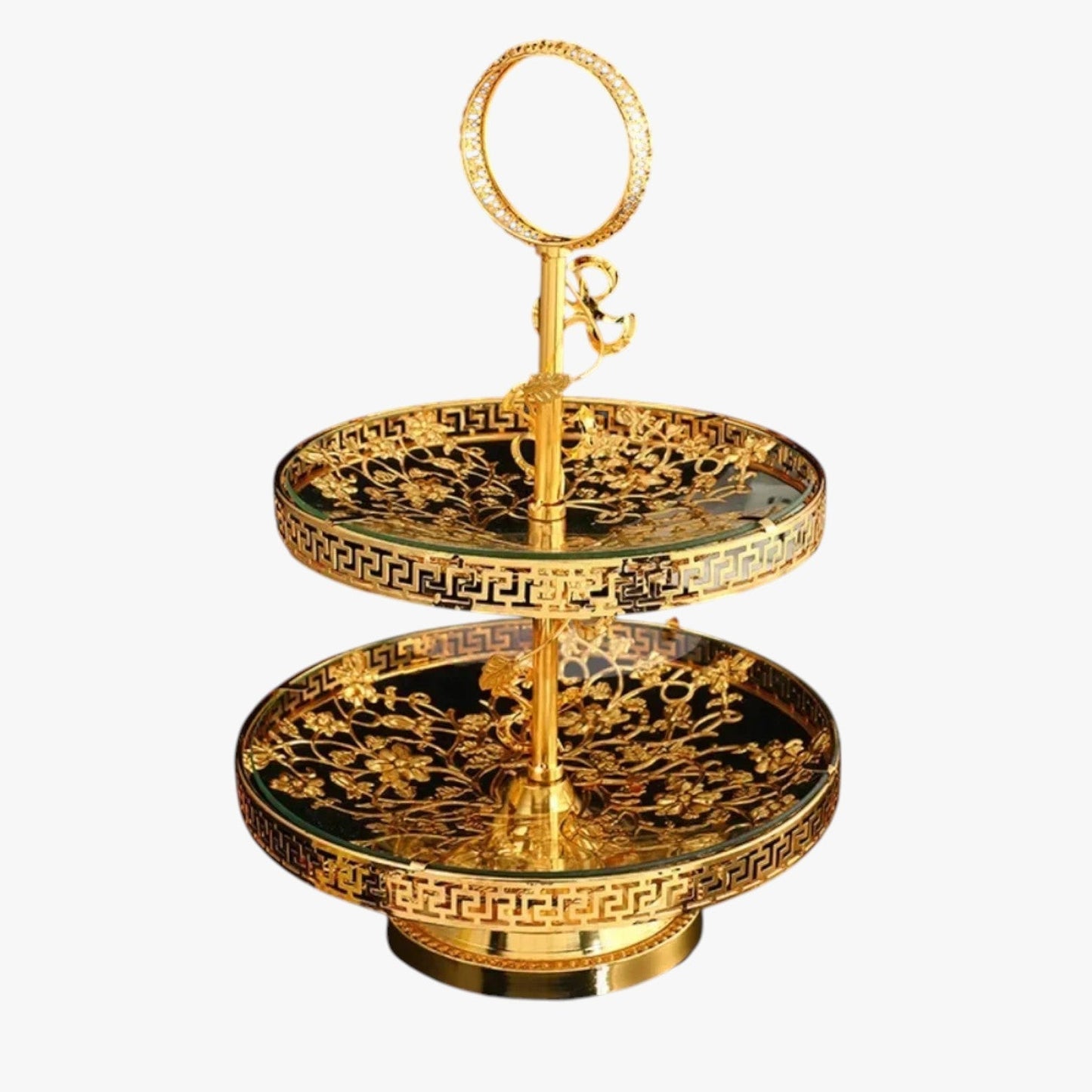 Jaziel | Zweistöckiges Dekoratives Tablett für Süßigkeiten und Obst