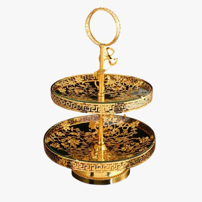 Jaziel | Zweistöckiges Dekoratives Tablett für Süßigkeiten und Obst