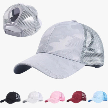 Blaire | Sommerhut Camouflage mit Netz und Dutt