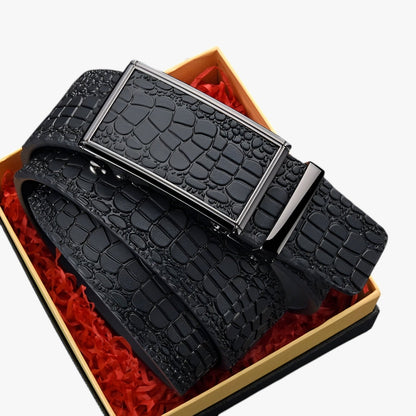 Eithan | Klassischer Ledergürtel mit Krokodilstruktur