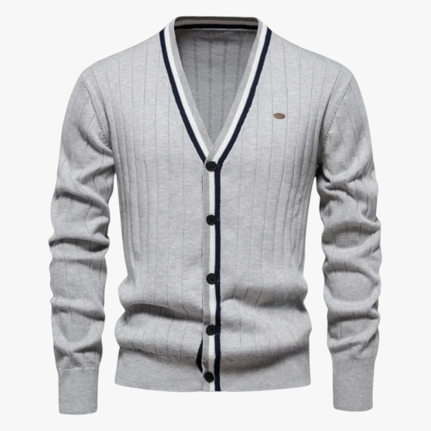 Jeremy | Herren-Lana-Cardigan mit V-Ausschnitt, warmes Color-Block-Design für Herbst/Winter