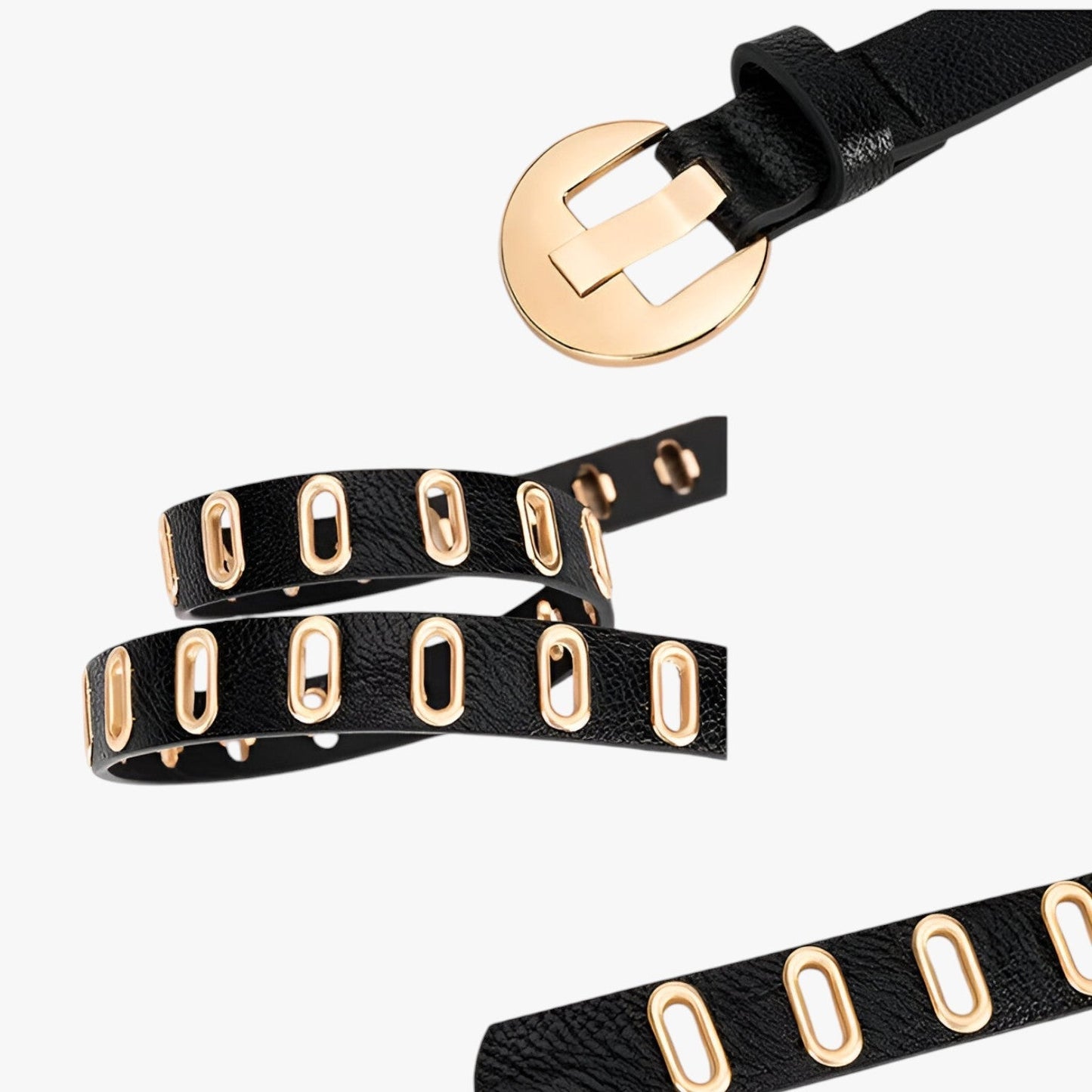 Ellie | Verstellbarer Grunge-Gürtel für Damen im Punk-Stil mit Edelstahl-Schnalle