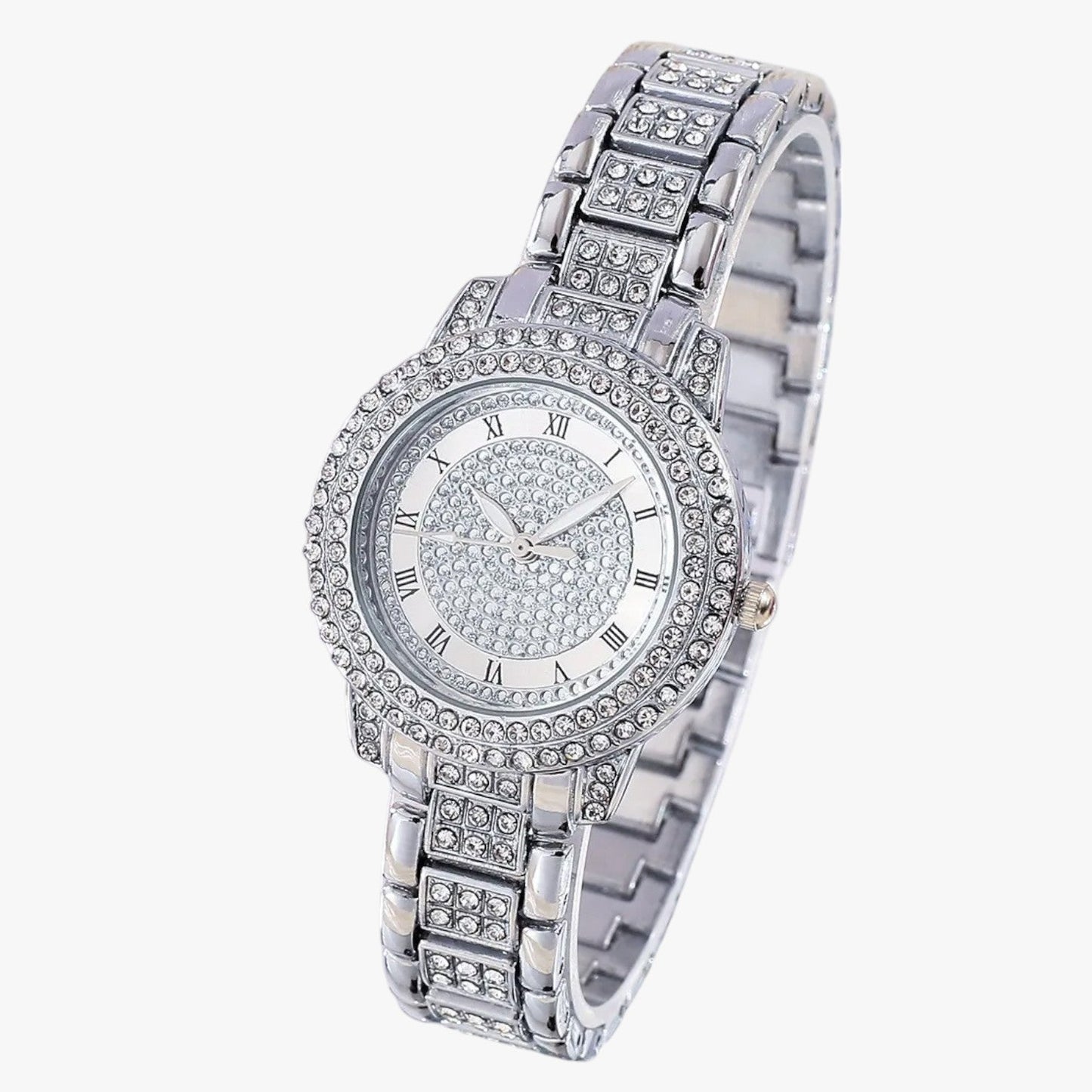 Evelynn | Elegante Damenarmbanduhr aus Stahl und Kristall