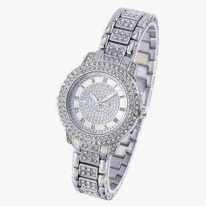 Evelynn | Elegante Damenarmbanduhr aus Stahl und Kristall