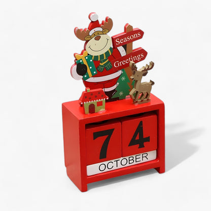Feiertags Countdown Magie | Holz Weihnachtskalender mit Weihnachtsmann und Schneemann - Fügen Sie Ihren Feiern Aufregung hinzu