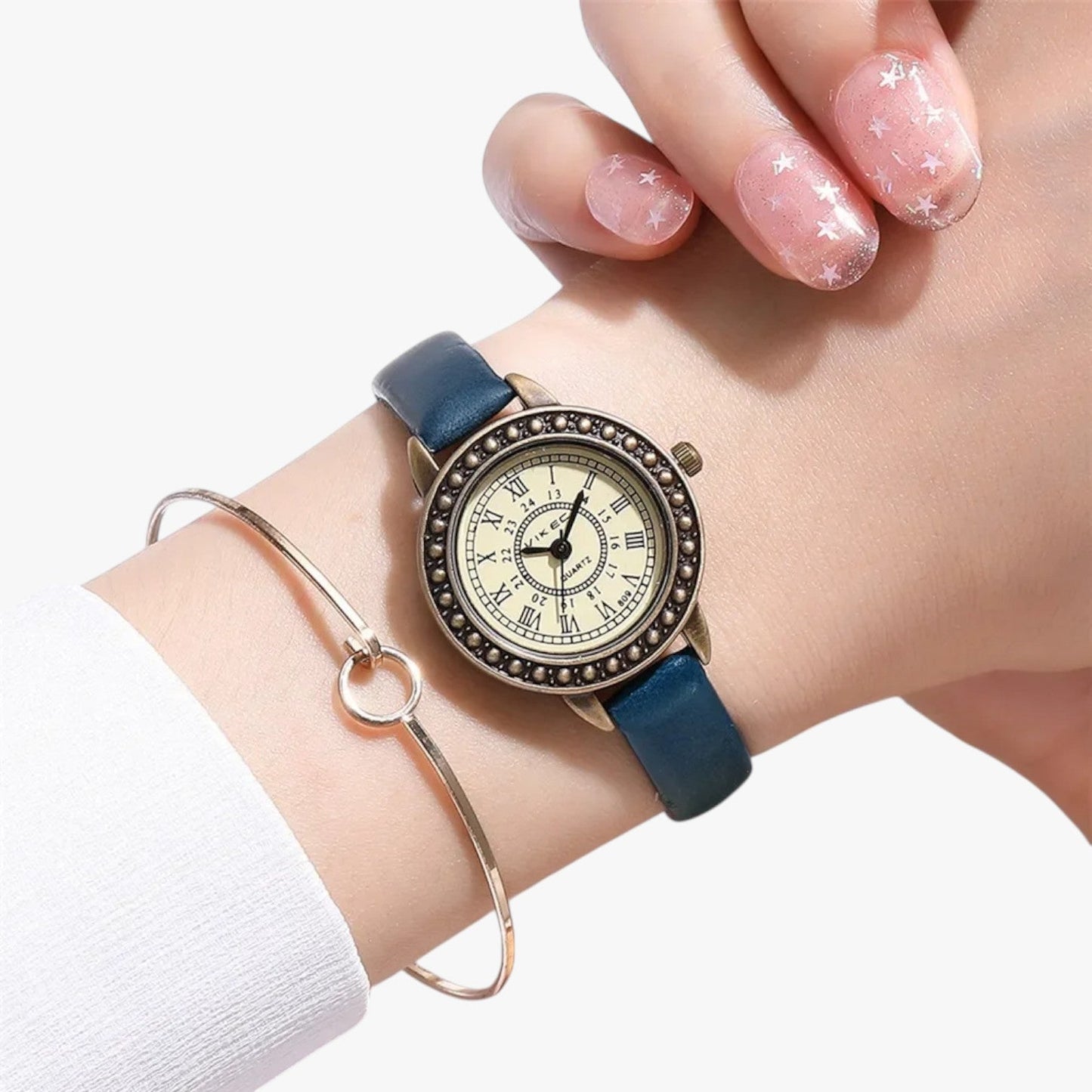 Laurel | Vintage Lederuhr mit römischem Ziffernblatt