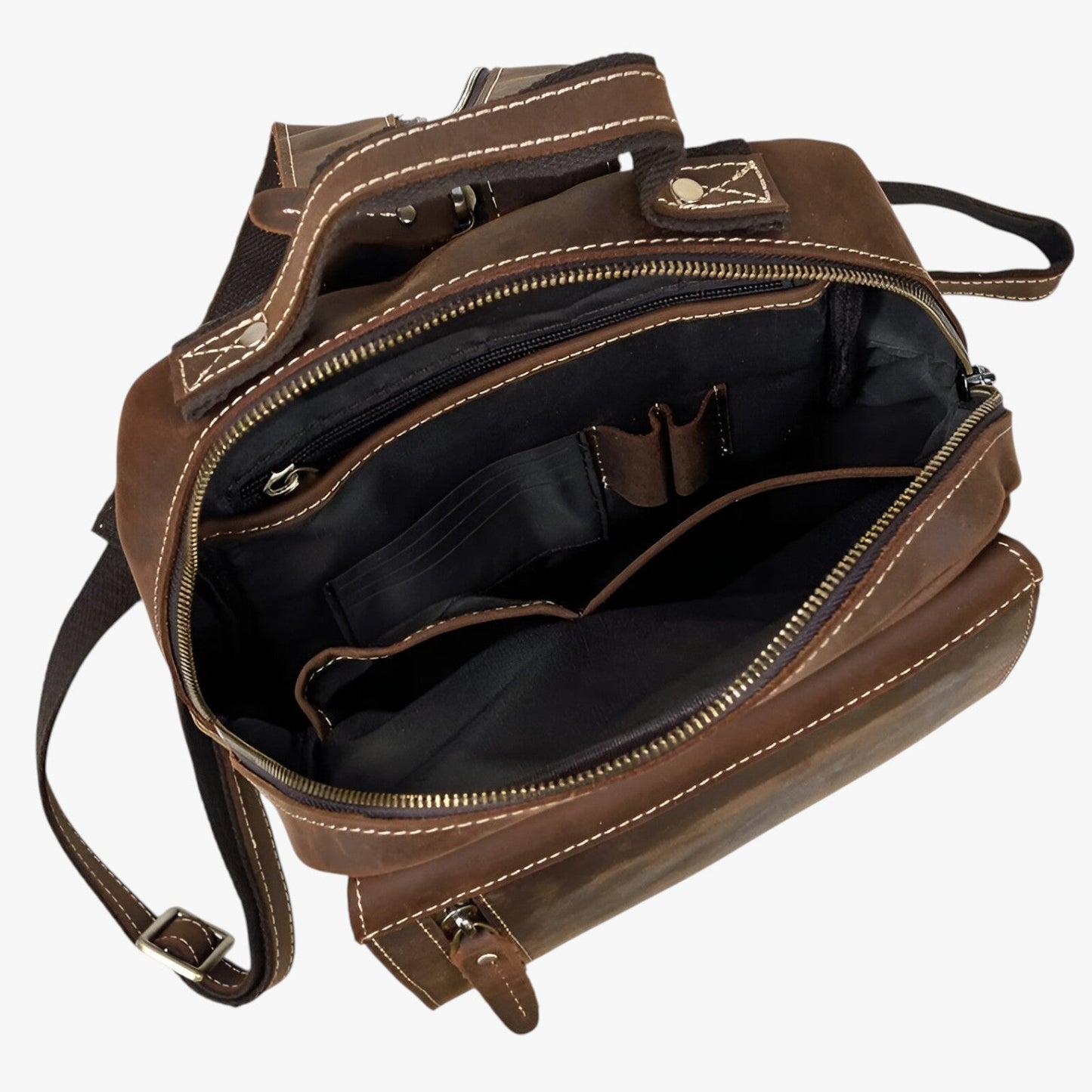 Jake | Vintage Leder Rucksack mit doppeltem Gebrauch