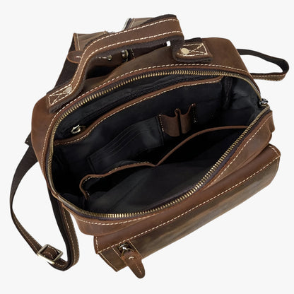 Jake | Vintage Leder Rucksack mit doppeltem Gebrauch