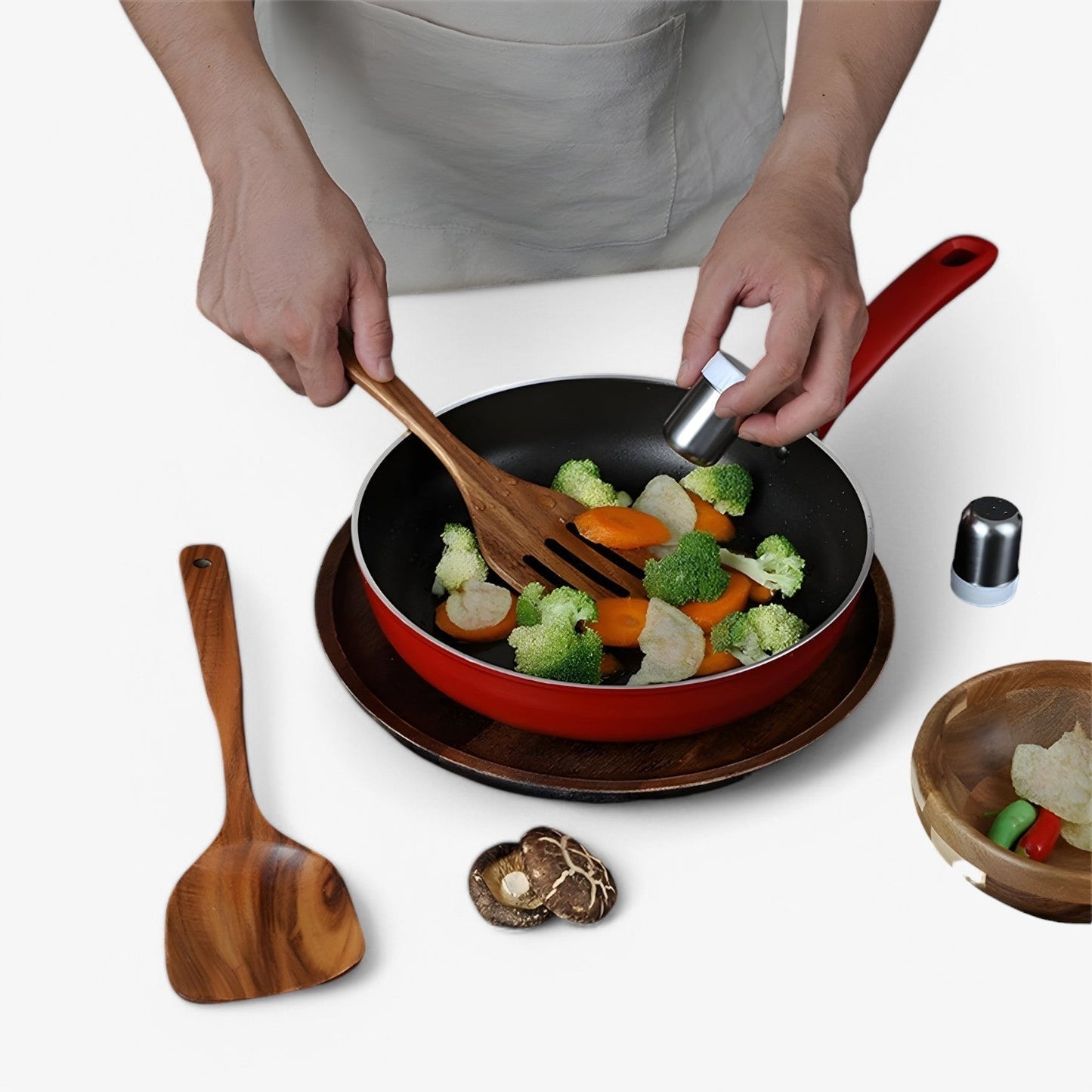 Olivia | 7-teiliges Holz-Kochset – Natürlich, nachhaltig und Antihaft