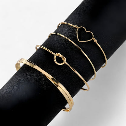 Elisa | Set aus geflochtenen Stahlarmbändern für einen goth-chic Look