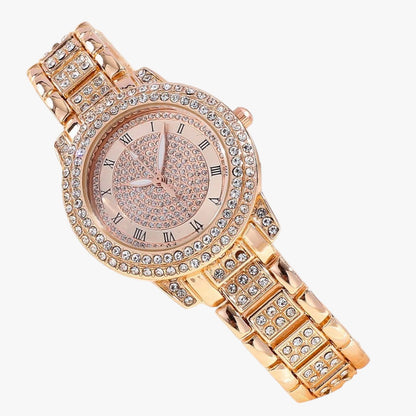 Evelynn | Elegante Damenarmbanduhr aus Stahl und Kristall