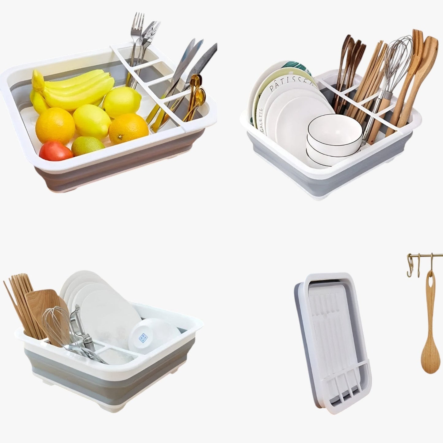 Darian | Kompakt und ordentlich - Faltbares Geschirrgestell zur Platzersparnis