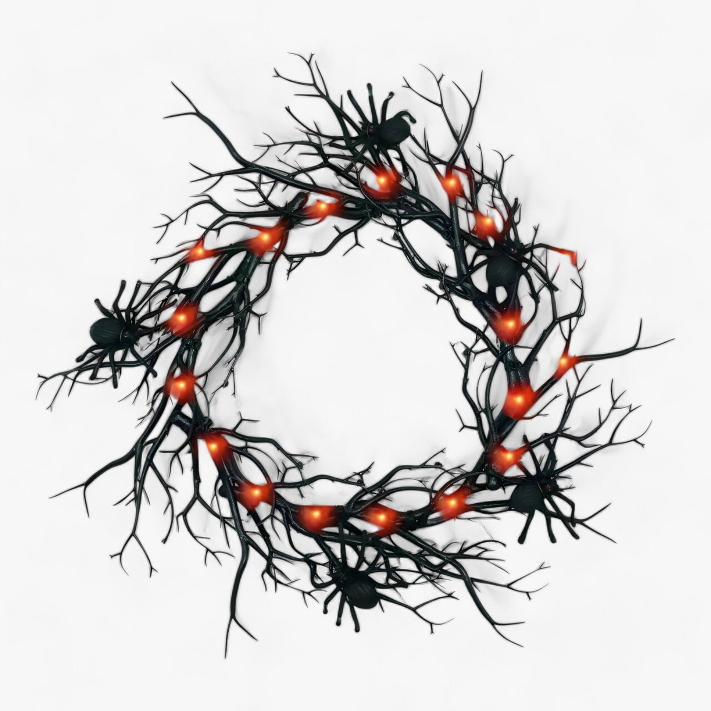 Fledermaus- und Spinnenkrone Halloween - Gruselige LED-Dekoration für Türen und Fenster