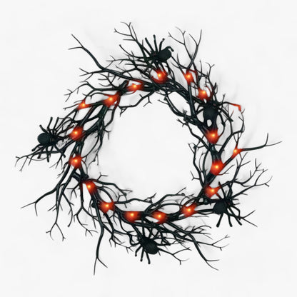 Fledermaus- und Spinnenkrone Halloween - Gruselige LED-Dekoration für Türen und Fenster