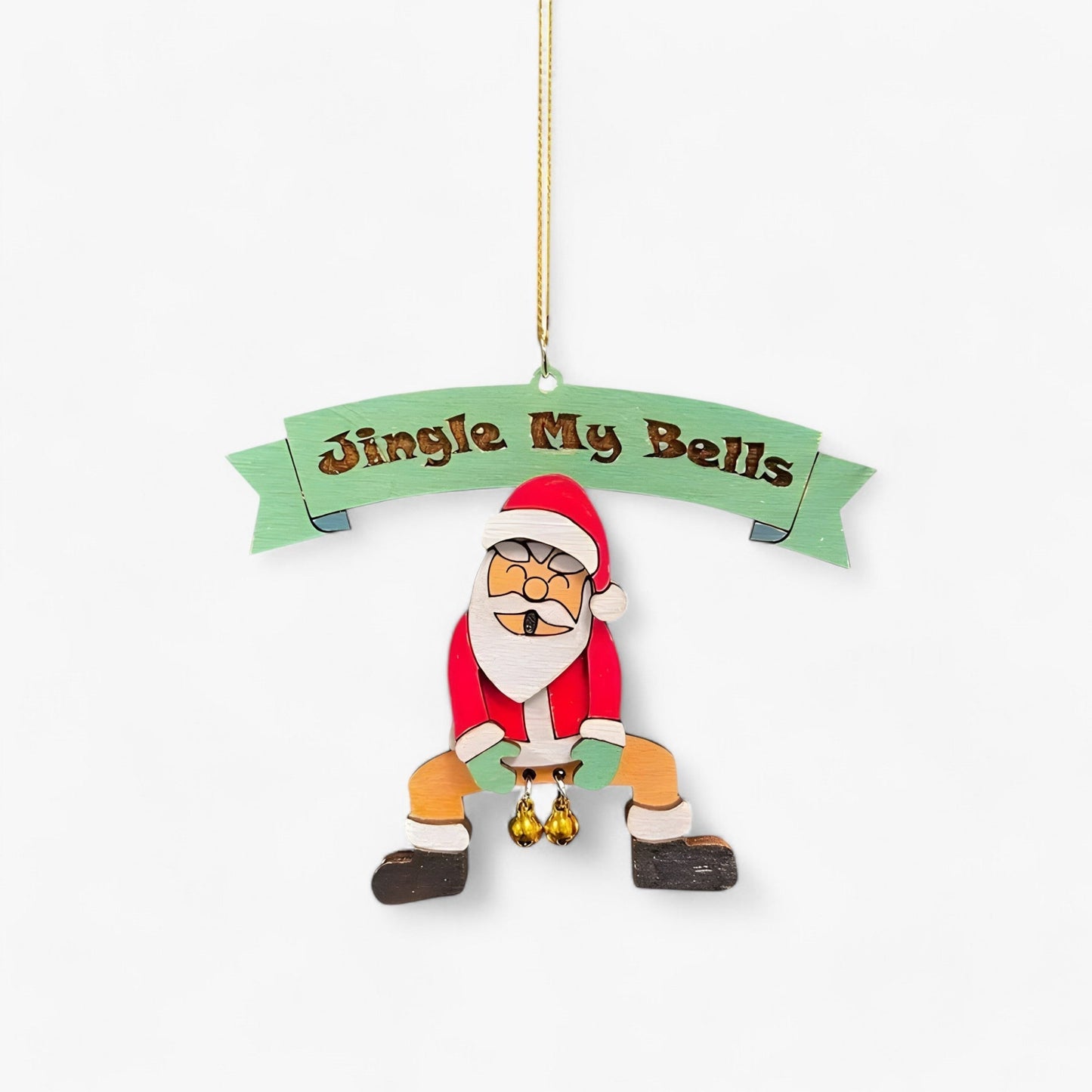 Lustiges Weihnachtsornament - Glockenaufhänger Weihnachtsmann für Weihnachtsbaum und Neujahrsdekoration