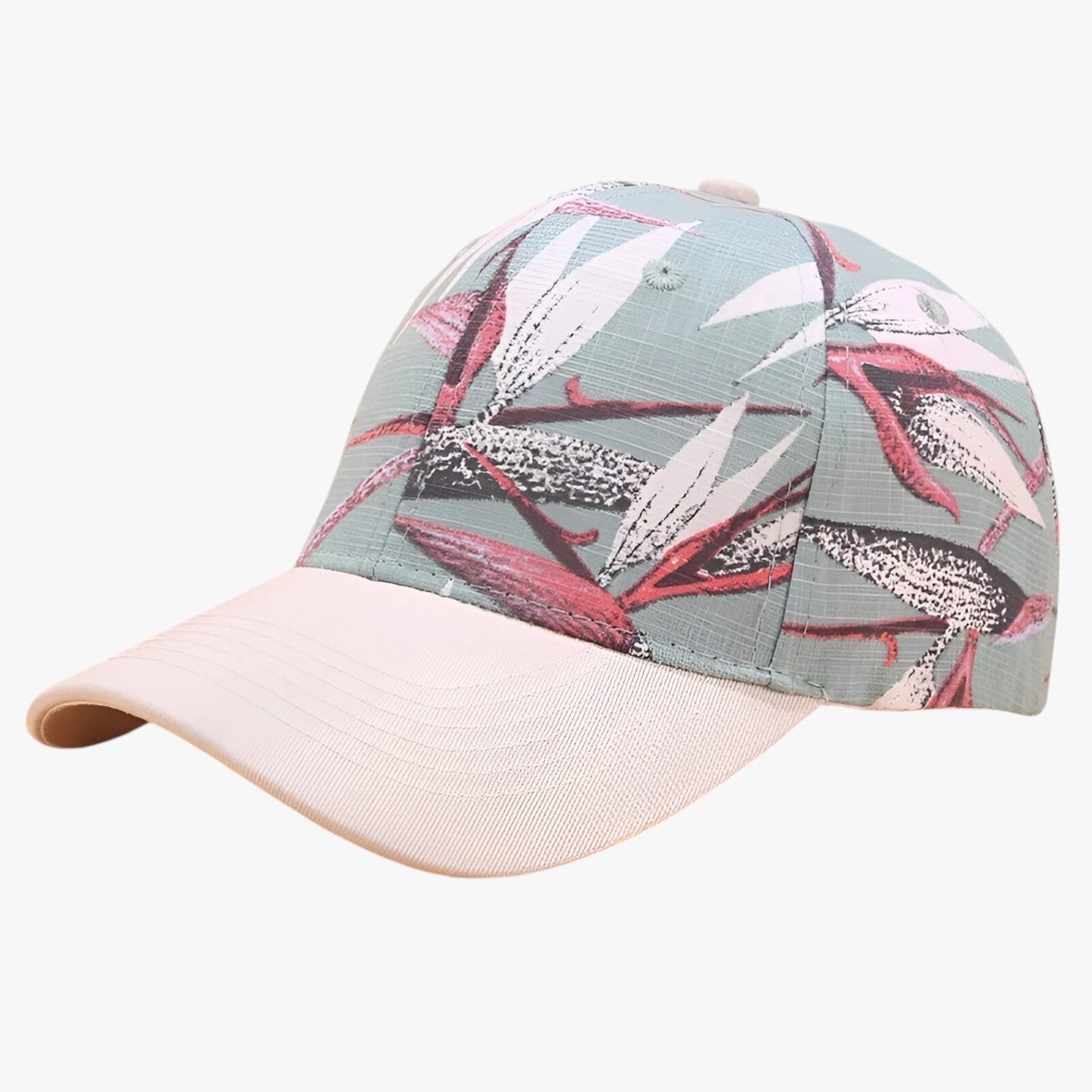 Ezra | Baumwoll-Basecap mit Blätterdruck und Sonnenvisier