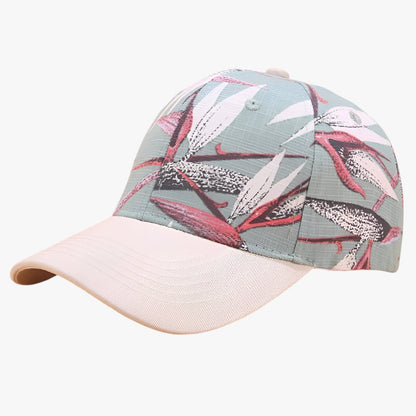 Ezra | Baumwoll-Basecap mit Blätterdruck und Sonnenvisier