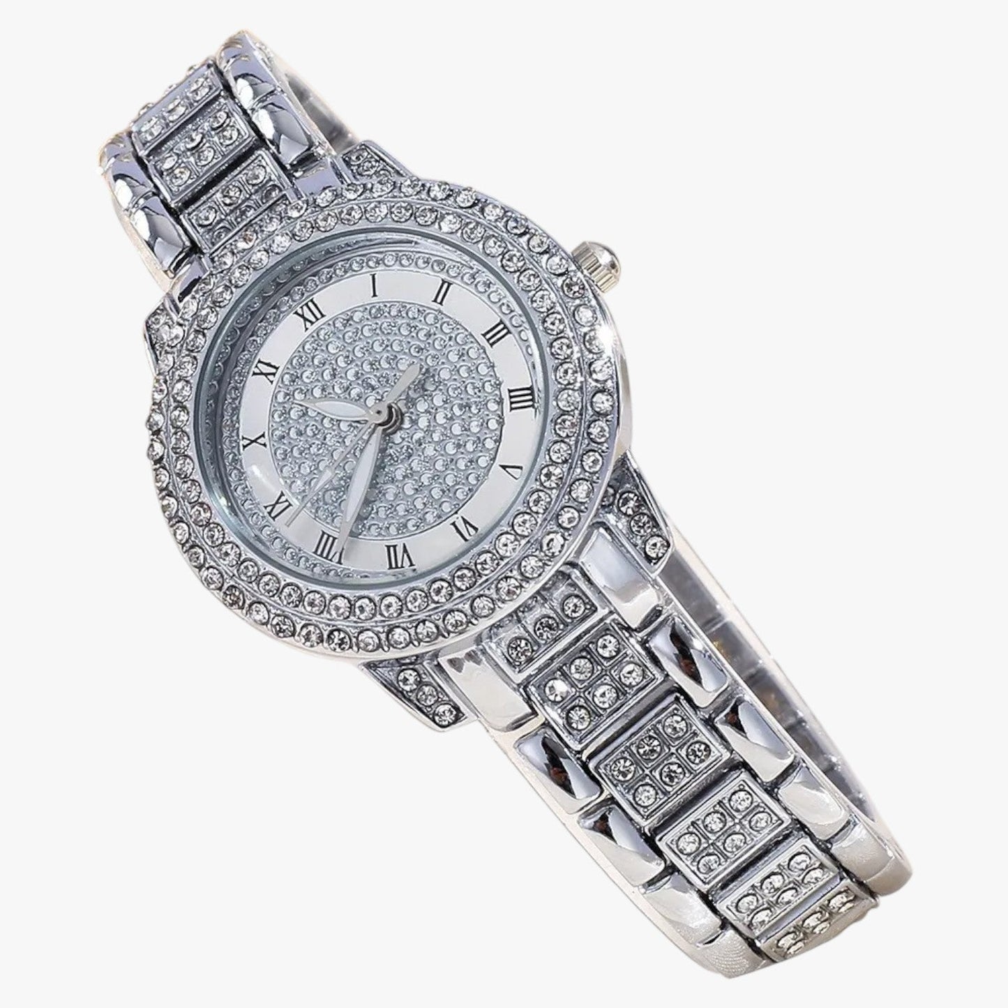 Evelynn | Elegante Damenarmbanduhr aus Stahl und Kristall