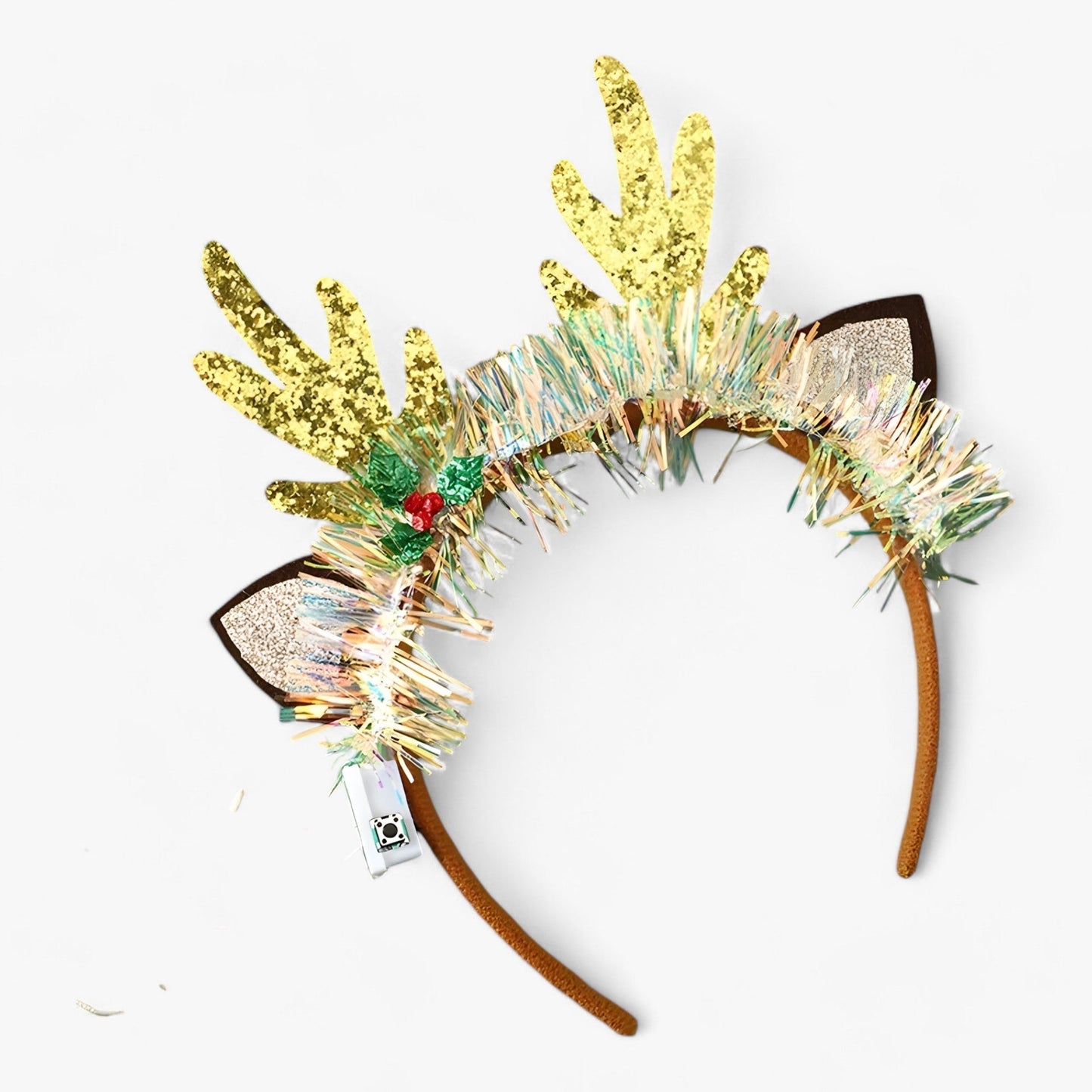 Weihnachts-Diadem mit LED-Schneeflocken-Lichtern - Festliches Stirnband für Mädchen und Frauen
