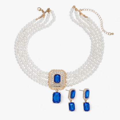 Lacteo Retro Eleganz: Mehrlagiges Perlen-Schmuckset für Damen