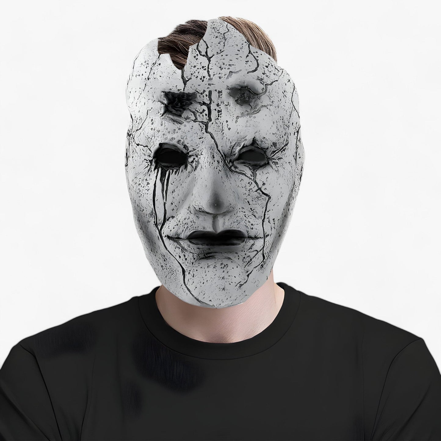 Horrific Schwarz Latexmaske - Halloween-Zubehör für eine Schreckliche Atmosphäre