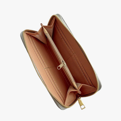 Elfenbein | Elegantes langes Portemonnaie mit Handytasche und Kartenfach