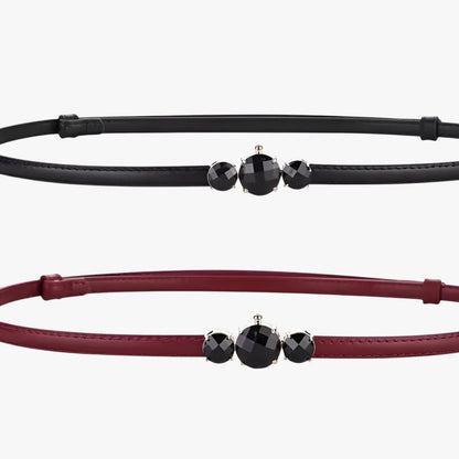 Caesy | Schmale Taille aus echtem Leder - Verstellbare Eleganz