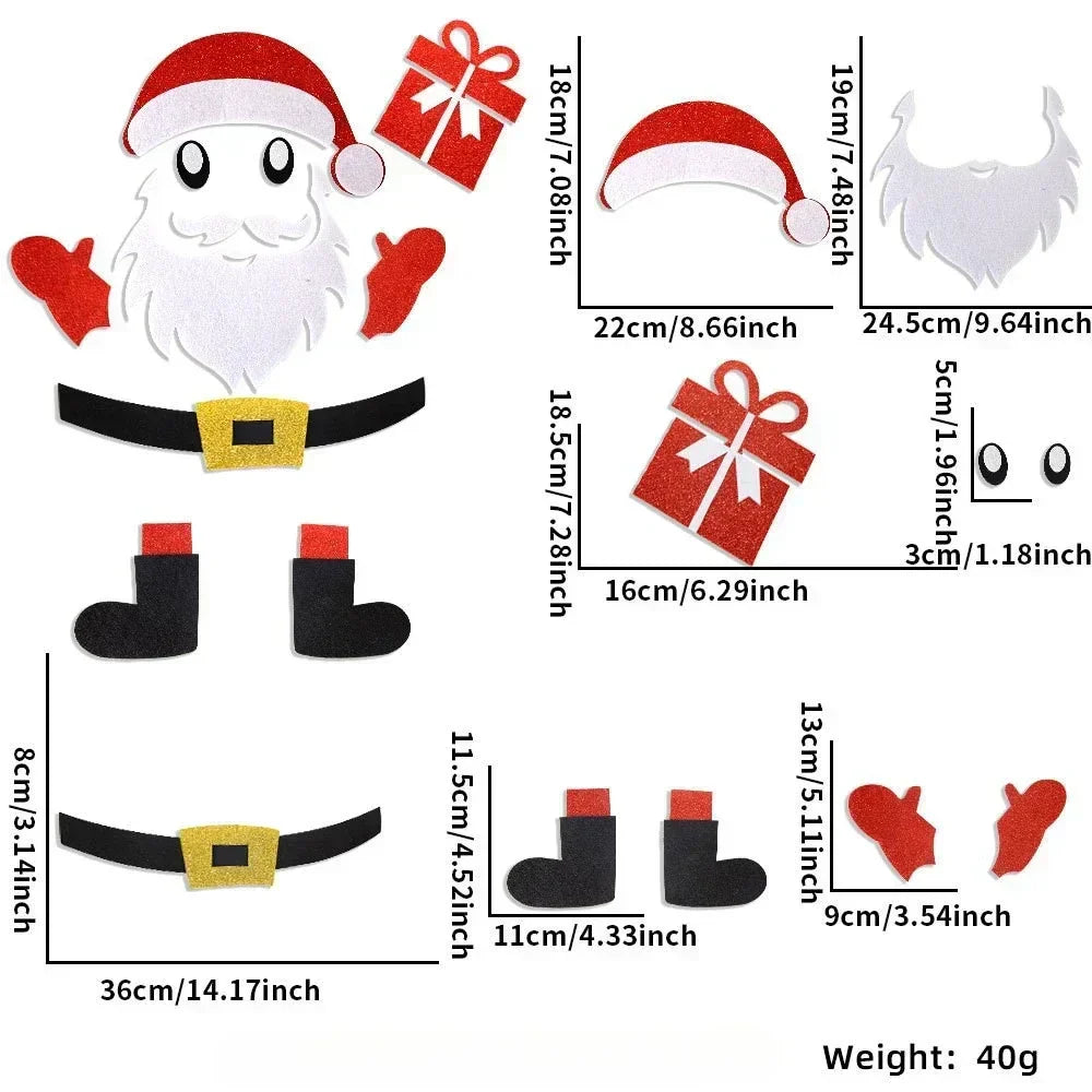 Weihnachts-Filzaufkleber für Türen und Fenster – festliche Dekoration für Zuhause