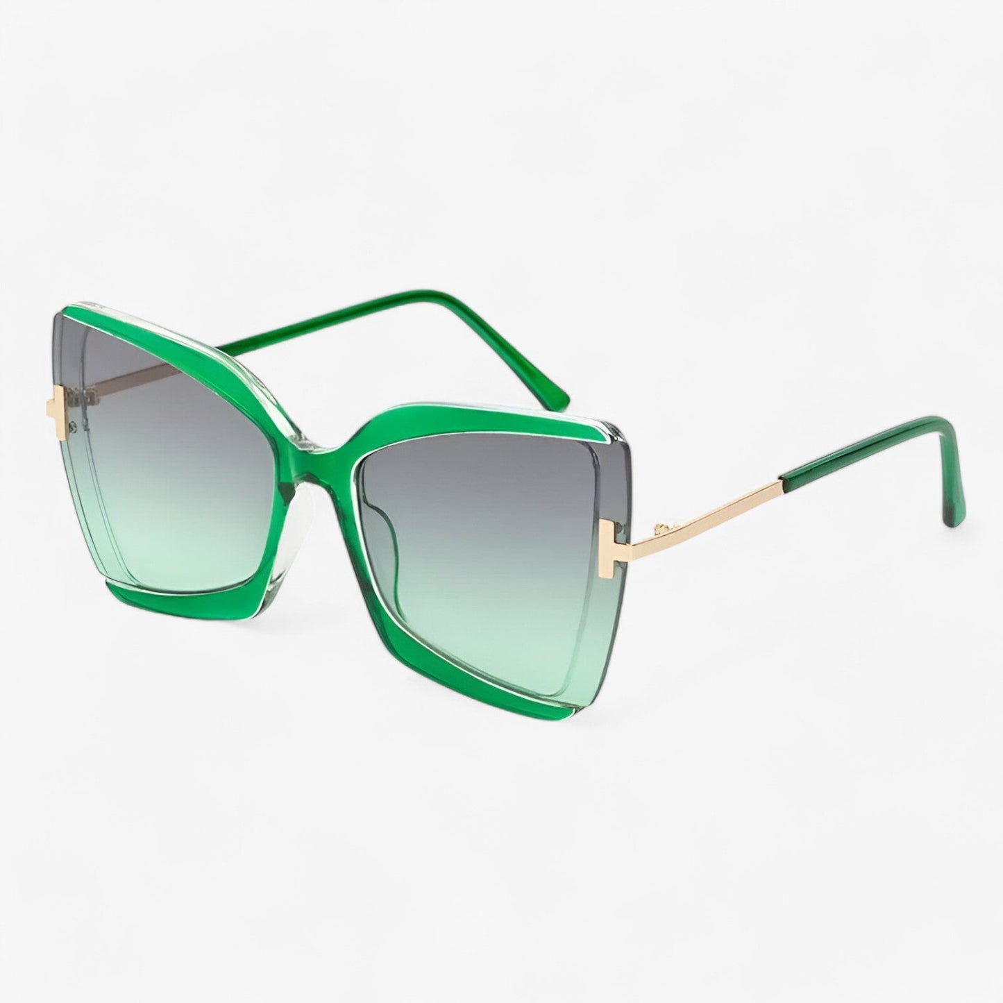 Andrea | Katzenaugen-Sonnenbrille mit T-Rahmen - gewagter Stil, lebendige Farben