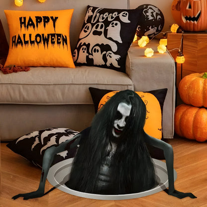 Spukende Haare | Halloween-Fensterdekalke für den Boden - Gruselige Fensterverkleidung