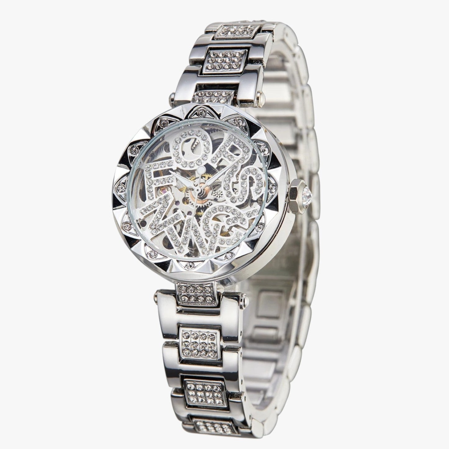 Ana | Luxusuhr für Damen 2025 Mechanische Eleganz aus Stahl und Diamanten 3D