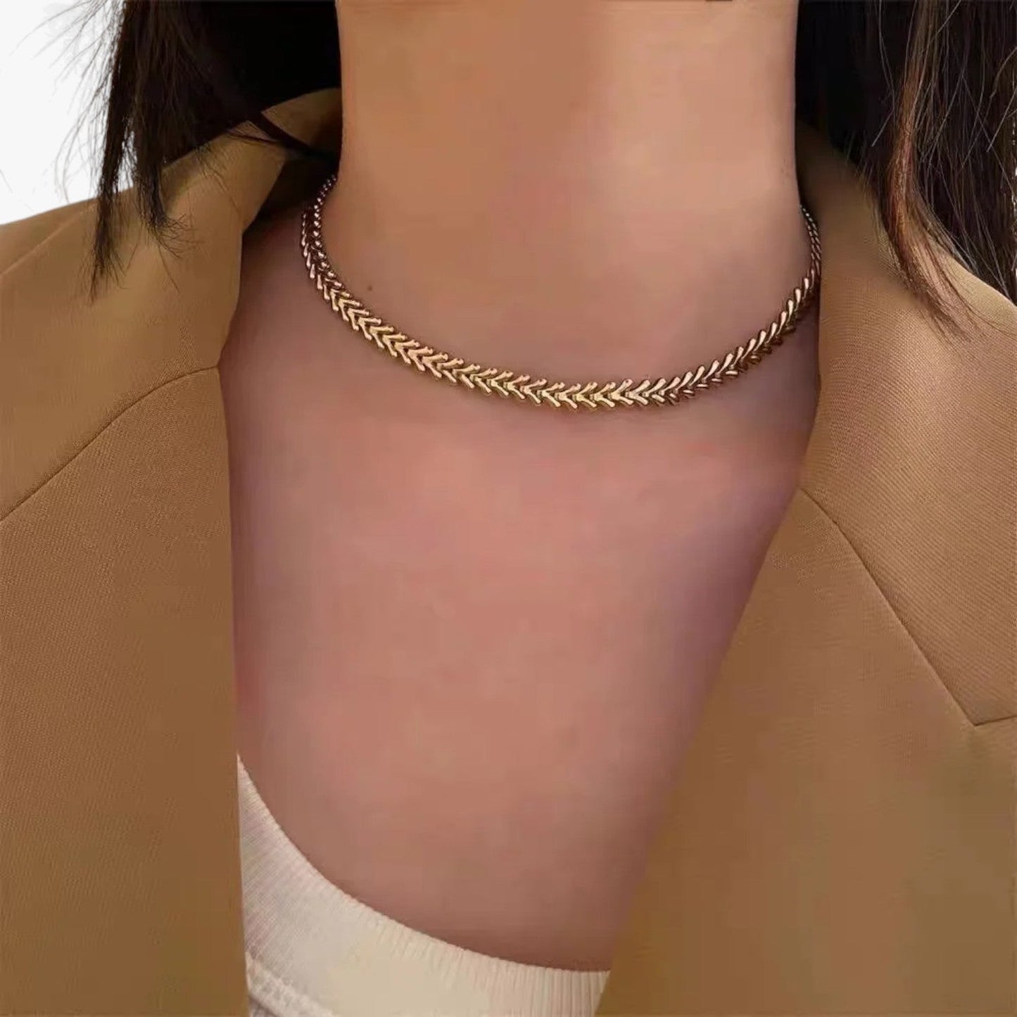 Anastasia | Botförmige Edelstahl Choker Halskette