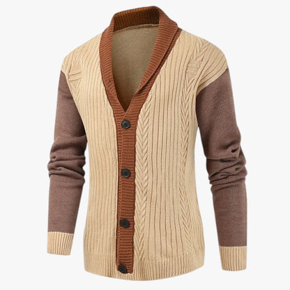 Ivan | Offener Herren-Kragen-V-Ausschnitt Cardigan: Eleganter Casual-Look und herbstlicher Komfort