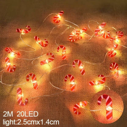 TwinkleLights | LED Lichterschlauch 20LED - Beleuchten Sie Ihre Feste mit dem Weihnachtsmann und Schneeflocken