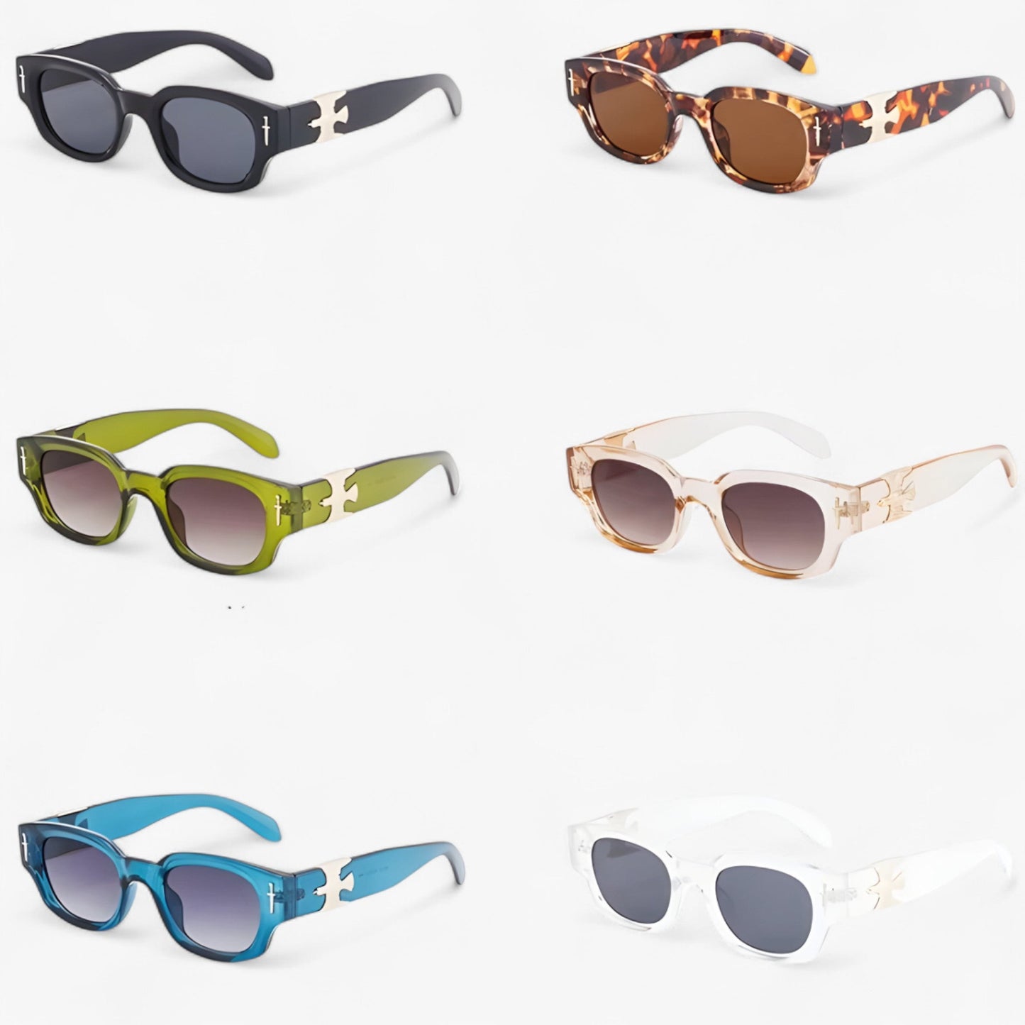 Arvid | Vintage rechteckige Sonnenbrille mit fliegendem Adler