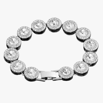 Emery | Tennisarmband mit Herz- und Kristallanhängern – Hip-Hop-Eleganz für jeden Anlass