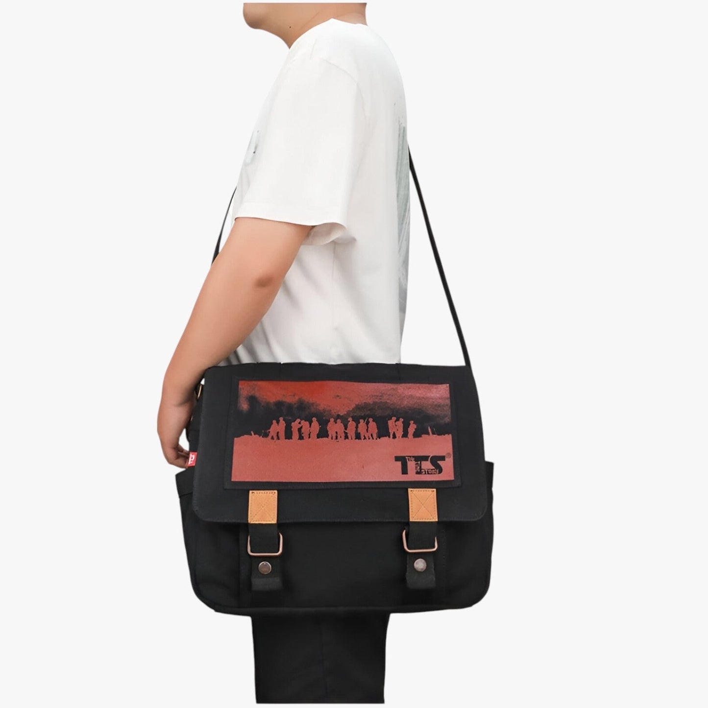 Ethan | Große Vintage-Leinenslingtasche