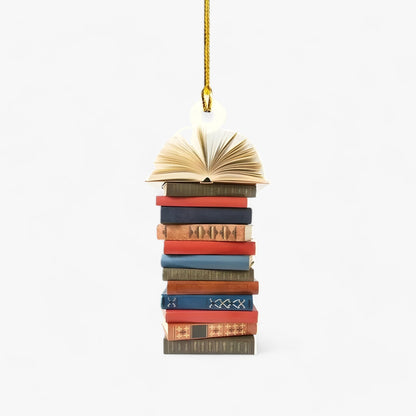 Bücherliebhaber | Pendelleuchte Bücher in flachem 2D-Acryl - Kreative Weihnachtsdekoration für Zuhause und Fenster