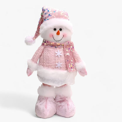 Fantastischer Winter | Weihnachtsdeko Zubehör Schneemann Alte Rosa - Fügen Sie ein wenig Magie Ihrem Interieur hinzu