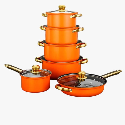 Janna | 12-teilige Kochgeschirr-Set – Kochen Sie stilvoll und vielseitig auf allen Herdarten