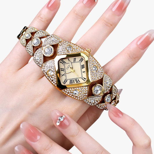 Callie | Damenuhr 2025 Eleganz mit Licht, Diamanten und wasserdichtem Design