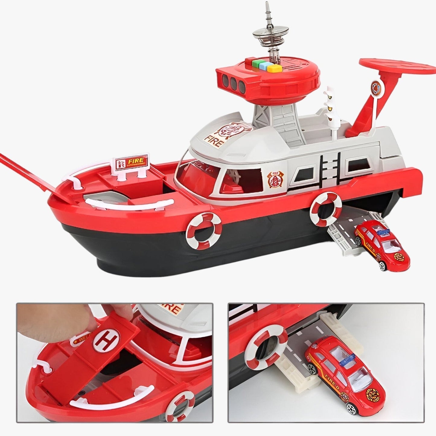 Drew | Leuchtendes Spielzeugboot mit Schwungantrieb