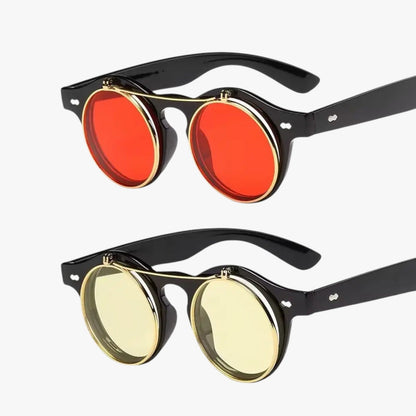 Zain | Retro Unisex Sonnenbrille Doppelobjektiv Flip & UV-Schutz