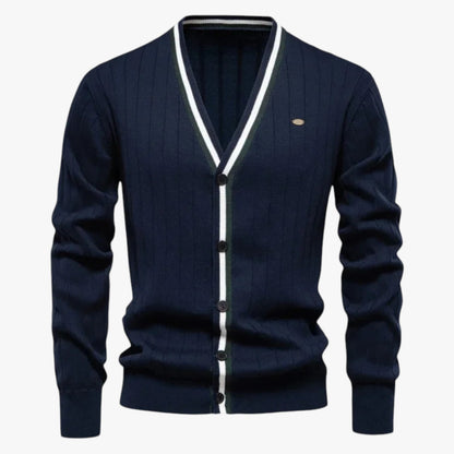 Jeremy | Herren-Lana-Cardigan mit V-Ausschnitt, warmes Color-Block-Design für Herbst/Winter