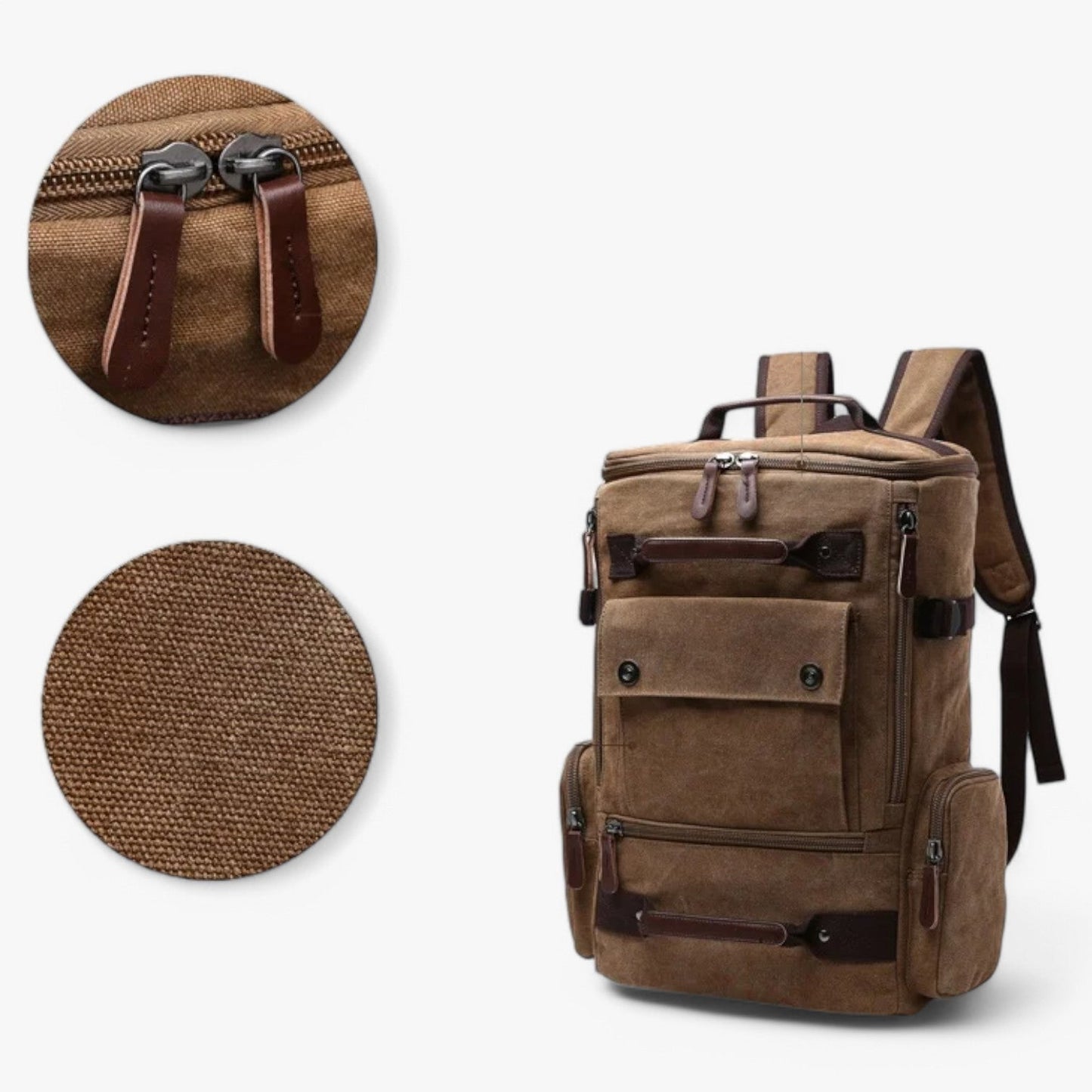 Enrique | Geräumiger Vintage Canvas-Rucksack mit Laptopfach